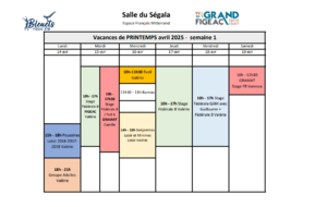 Vacances avril du 14 au 19 avril 2025