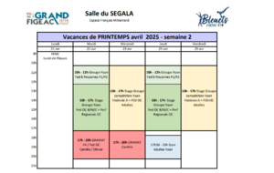 Vacances avril du 22 au 25 avril 2025